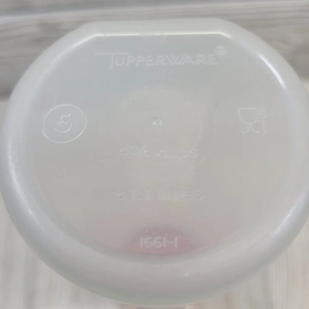 Tupperware Modular Mates Oval 5 1.1L Clear Pink Lid 1661‎ 1607 Vintage Storage